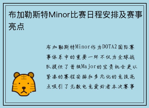 布加勒斯特Minor比赛日程安排及赛事亮点